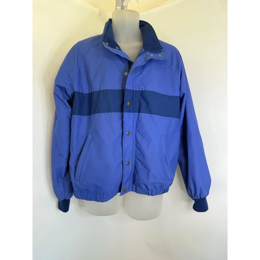 Eastern Mountain Sports EMS Jacket Mens Large Blue Full Zip Mock‎ Neck Pockets